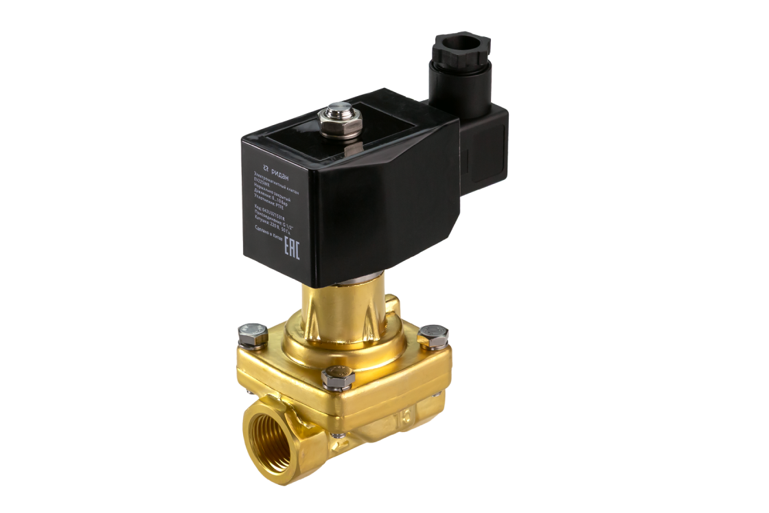 Ридан 042U324016R — Клапан электромагнитный EV225WR, G 1 1/2, PTFE, нормально закрытый, 0,3…6 бар, с катушкой 24В, 50 Гц