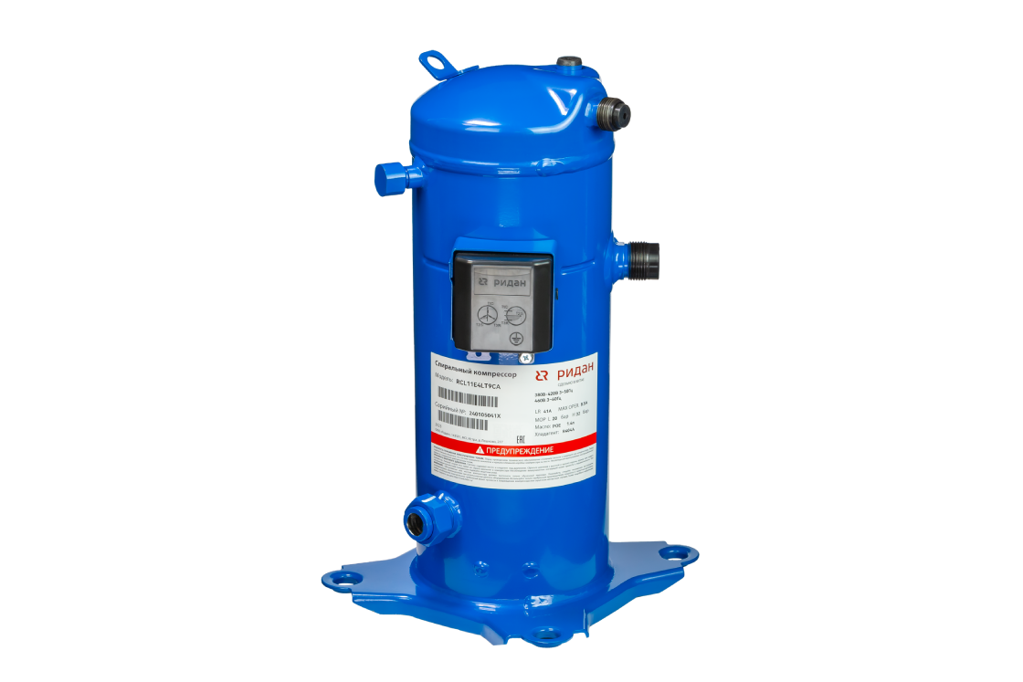 Ридан 141R9541 — Компрессор спиральный RCL24E4LT8CA, индивидуальная упаковка, хладагент R404A, номинальное напряжение 380-420 В / 3 фазы / 50 Гц & 460 В /3 фазы / 60 Гц