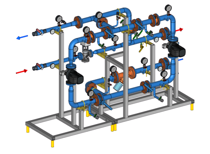 БТП для системы отопления (вентиляции) при зависимой схеме присоединения