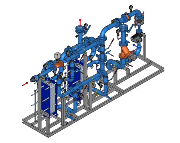 БТП для системы отопления (вентиляции) при независимой схеме присоединения